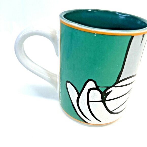 Warner Bros. Looney Tunes Bugs Bunny 1998 Green Coffee Mug Cup Gibson Vintage - Picture 2 of 7